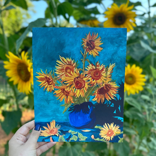 Ten Sunflowers Art Print | 8 x 10